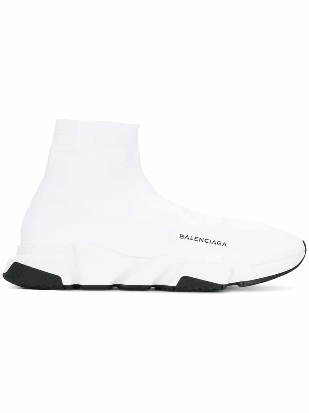 All white balenciaga store speed trainer